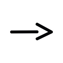 Vector Black Arrow On White Background - Right Illustration