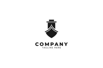 Cruise ship logo template vector