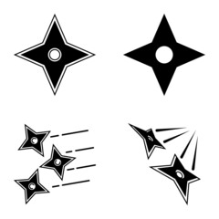 4star Flat Icon Set Isolated On White Background