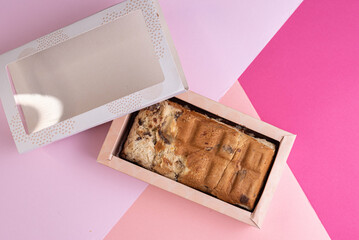 Chocolate bar with pantone pieces