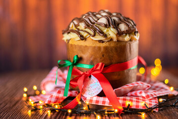 Christmas - Chocolate Panettone with topping and filling