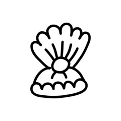 seashell sketch. vector illustration in doodle style 