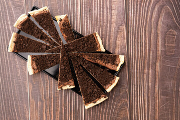 appetizers - sweet pizza with chocolate and ovaltine