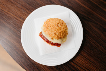 Pão de queijo stuffed with artisanal sausage