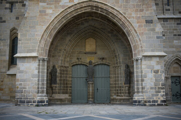 Fototapeta premium View on the cathedral Saint Paul Aurelien in the city of Saint Pol of Leon