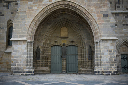 View on the cathedral Saint Paul Aurelien in the city of Saint Pol of Leon