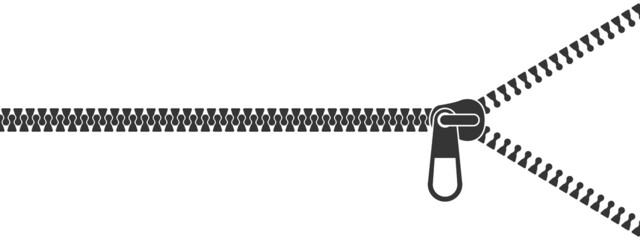 Zipper siluet. Zipper lock or unlock. Fastener. Closing clasp. Vector illustration © Роман Ярощук