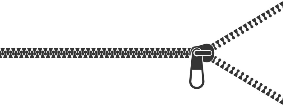 Zipper siluet. Zipper lock or unlock. Fastener. Closing clasp. Vector illustration