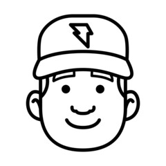 Isolated monochrome avatar of a man Vector illustration