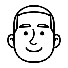 Isolated monochrome avatar of a man Vector illustration