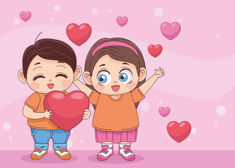 little lovers with hearts