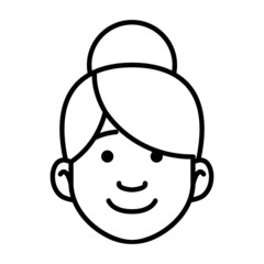Isolated monochrome avatar of a woman Vector illustration