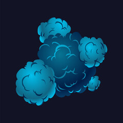 Cartoon explosion icon. Comic book element. Boom cloud and flame, smoke and explode. Boom effect vector element for game design