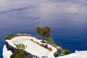 Waterfront terrace Oia Santorini Greece