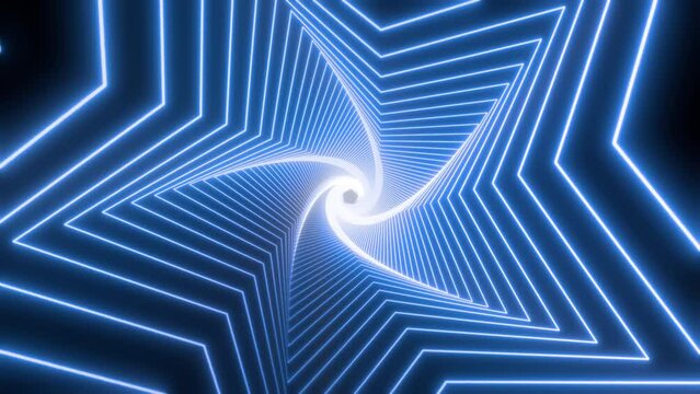 Neon Lights vj loop star shaape seamless discoTunnel Abstract Glow Particles - 4K Seamless Loop Motion Background Animation