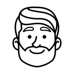 Isolated monochrome avatar of a man with beard Vector illustration