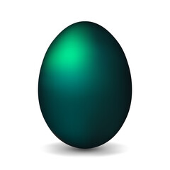 Dark green chicken egg for easter Realistic and volumetric egg