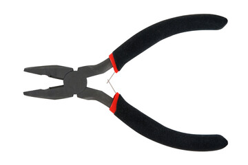 Small pliers with black insulating handles