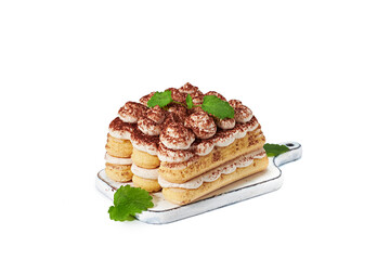 Tiramisu isolated on white background