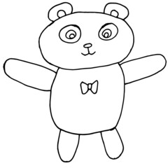 hand drawn cute teddy bear used as element and decoration
