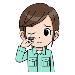 涙する作業員の女性