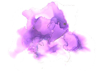 Abstract background from overflows of spirit ink. Chaotic blending, golden edging, artistic layering of ink layers