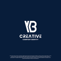 abstract letter Y B logo design for business identity