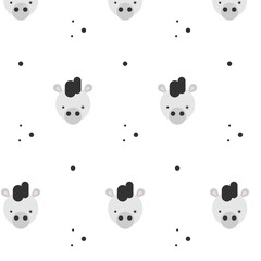 Сute vector illustration with horse seamless pattern for
background