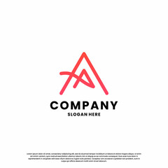creative letter A logo design monogram for your business identity