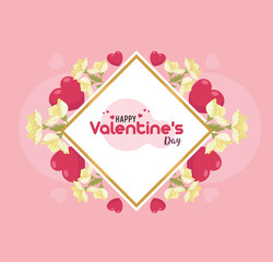 valentines day floral frame