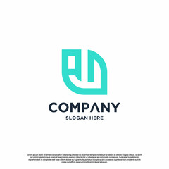 letter A D monogram logo design inspiration. Initial logo for business identity.
