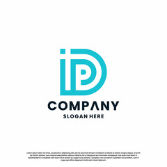 creative monogram letter D P logo design for your business