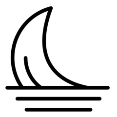 moon crescent icon vector logo line style