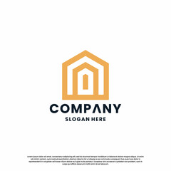 creative house combine with letter A logo design monogram