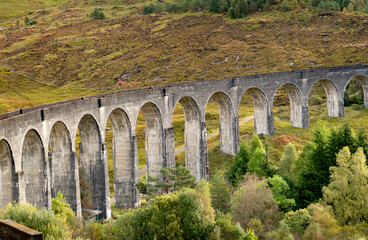Obraz premium Glenfinnan viaduct in Scotland, UK