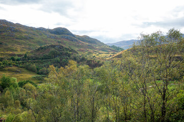 Fototapeta na wymiar Glenfinnan valley, West Scotland Highland, UK