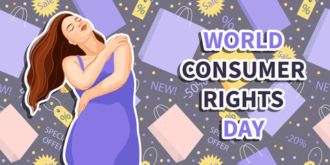 World Consumer Rights Day bunner. vector illustration