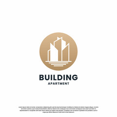 building architecture logo design template. logo for architect, contractor, and real estate mortgage