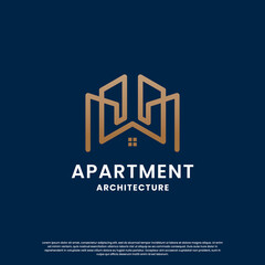 building architecture logo design template. logo for architect, contractor, and real estate mortgage