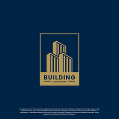 building logo design creative with golden color