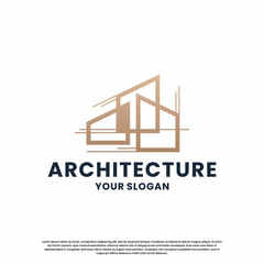 building architecture logo design template. building construction logo illustration