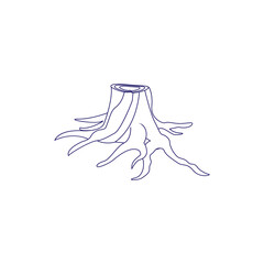 Isolated felled trees icon Deforestation concept Vector illustration