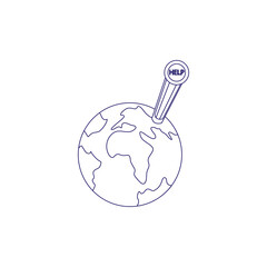 Isolated planet earth with high temperature Global warming Vector illustration