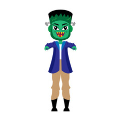 Isolated kid with a costume of monster Vector illustration