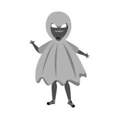 Isolated kid with a costume of zombie Vector illustration
