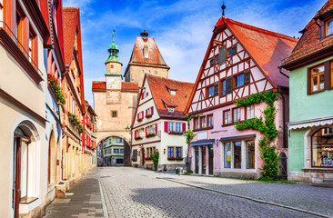 Fototapeta premium Rothenburg ob der Tauber - Markus Tower, Bavaria, Germany