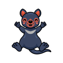 Cute little tasmanian devil cartoon sitting