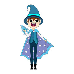 Isolated kid with a costume of witcher Vector illustration