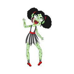 Isolated kid with a costume of zombie Vector illustration