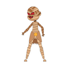 Isolated kid with a costume of mummy Vector illustration
